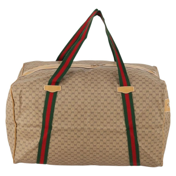 GUCCI Micro GG Supreme Web Sherry Line Bag PVC Beige 012 904 0282 Auth 174550