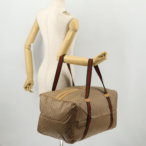 GUCCI Micro GG Supreme Web Sherry Line Bag PVC Beige 012 904 0282 Auth 174550