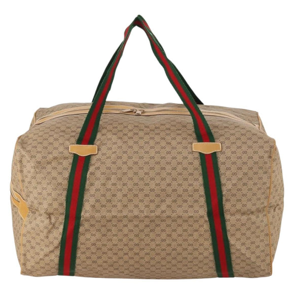 GUCCI Micro GG Supreme Web Sherry Line Bag PVC Beige 012 904 0282 Auth 174550