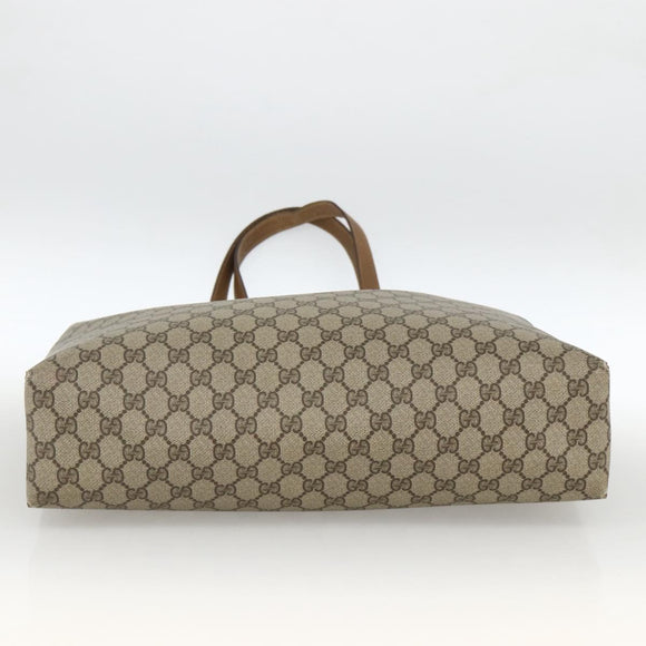 GUCCI GG Supreme Tote Bag PVC Beige Gold 39 02 061 Auth 174551