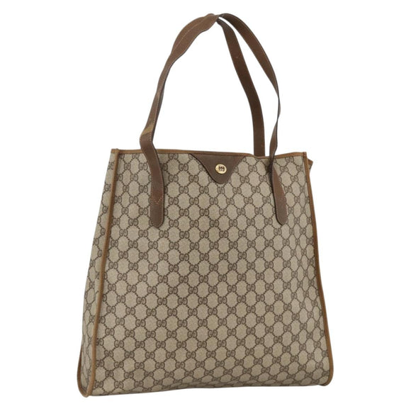 GUCCI GG Supreme Tote Bag PVC Beige 92 02 998 Auth 174552