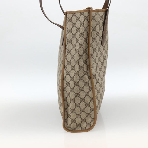 GUCCI GG Supreme Tote Bag PVC Beige 92 02 998 Auth 174552