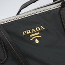 PRADA Tote Bag Nylon Gray Gold Auth 174553-17