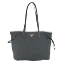 PRADA Tote Bag Nylon Gray Gold Auth 174553-13