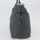 PRADA Tote Bag Nylon Gray Gold Auth 174553-3