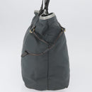 PRADA Tote Bag Nylon Gray Gold Auth 174553-4
