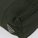 PRADA Plastic Chain Tote Bag Nylon Khaki Silver Auth 174554-9