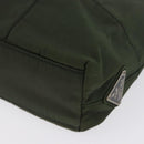 PRADA Plastic Chain Tote Bag Nylon Khaki Silver Auth 174554-16