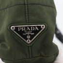 PRADA Plastic Chain Tote Bag Nylon Khaki Silver Auth 174554-17