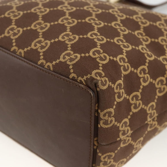 GUCCI GG Canvas Tote Bag Brown Gold 002 1099 Auth 174556