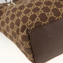 GUCCI GG Canvas Tote Bag Brown Gold 002 1099 Auth 174556-11