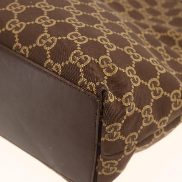 GUCCI GG Canvas Tote Bag Brown Gold 002 1099 Auth 174556