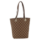 GUCCI GG Canvas Tote Bag Brown Gold 002 1099 Auth 174556-2