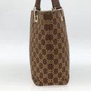 GUCCI GG Canvas Tote Bag Brown Gold 002 1099 Auth 174556-4