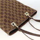 GUCCI GG Canvas Tote Bag Brown Gold 002 1099 Auth 174556-6