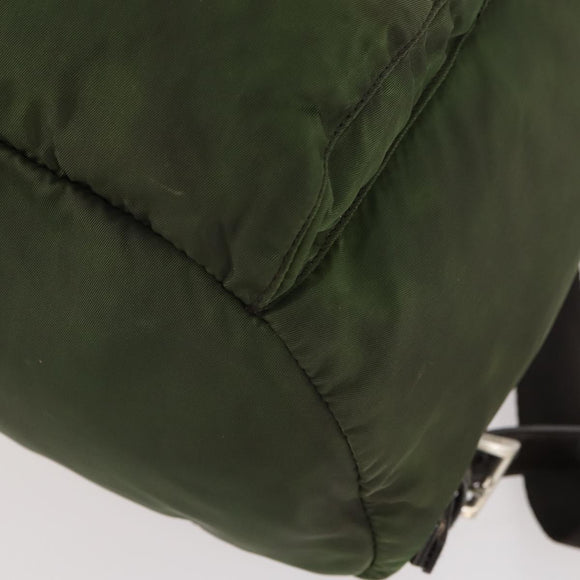 PRADA Backpack Nylon Green Silver Auth 174558