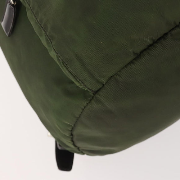 PRADA Backpack Nylon Green Silver Auth 174558