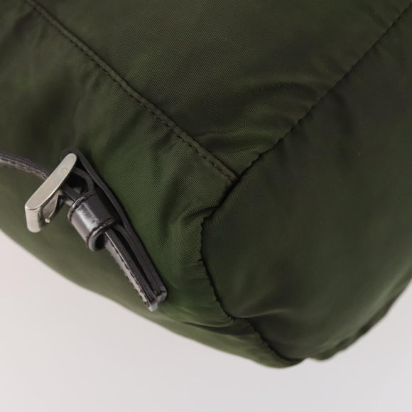 PRADA Backpack Nylon Green Silver Auth 174558