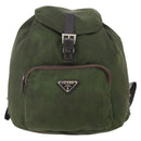 PRADA Backpack Nylon Green Silver Auth 174558-13