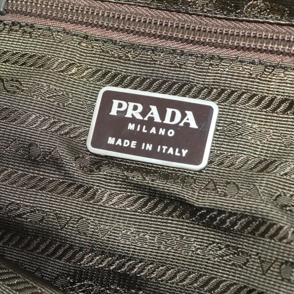 PRADA Backpack Nylon Green Silver Auth 174558