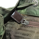 PRADA Backpack Nylon Green Silver Auth 174558-24