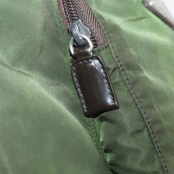 PRADA Backpack Nylon Green Silver Auth 174558