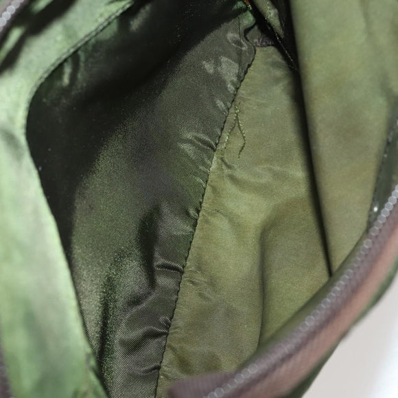 PRADA Backpack Nylon Green Silver Auth 174558
