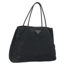 PRADA Tote Bag Nylon Black Silver Auth 174561-1