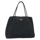 PRADA Tote Bag Nylon Black Silver Auth 174561-13