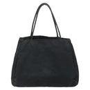 PRADA Tote Bag Nylon Black Silver Auth 174561-2