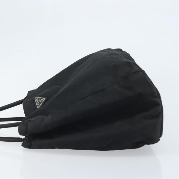 PRADA Tote Bag Nylon Black Silver Auth 174561
