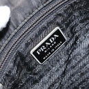 PRADA Tote Bag Nylon Black Silver Auth 174562-19
