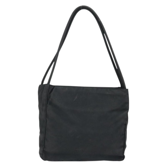 PRADA Tote Bag Nylon Black Silver Auth 174562