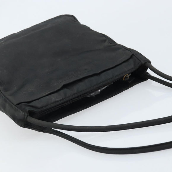 PRADA Tote Bag Nylon Black Silver Auth 174562