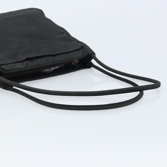 PRADA Tote Bag Nylon Black Silver Auth 174562