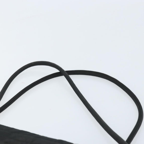 PRADA Tote Bag Nylon Black Silver Auth 174562