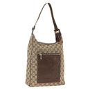 GUCCI GG Canvas Schultertasche Beige Silber 019.0538 Auth 174564-1