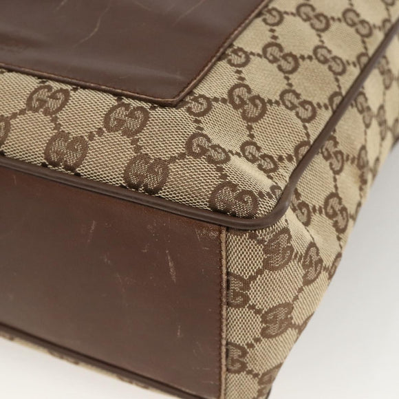 GUCCI GG Canvas Schultertasche Beige Silber 019.0538 Auth 174564