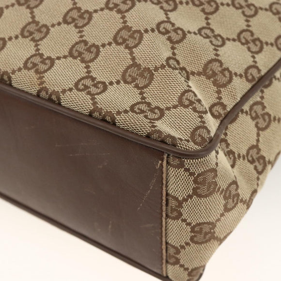 GUCCI GG Canvas Schultertasche Beige Silber 019.0538 Auth 174564