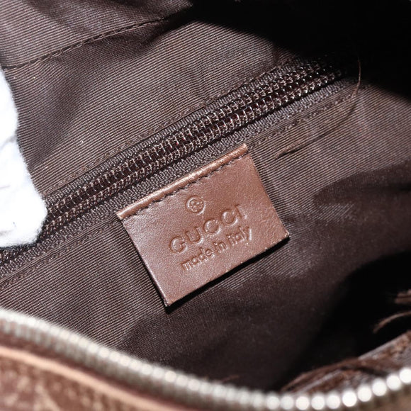 GUCCI GG Canvas Schultertasche Beige Silber 019.0538 Auth 174564