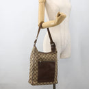 GUCCI GG Canvas Schultertasche Beige Silber 019.0538 Auth 174564-24