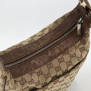 GUCCI GG Canvas Schultertasche Beige Silber 019.0538 Auth 174564-6