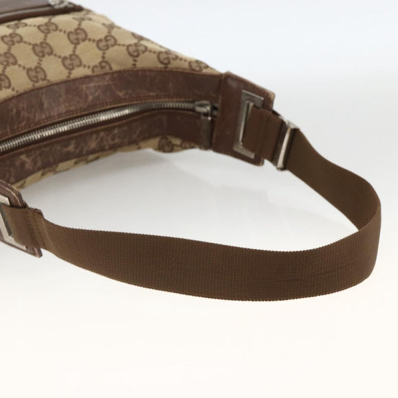 GUCCI GG Canvas Schultertasche Beige Silber 019.0538 Auth 174564