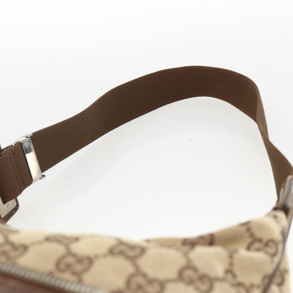 GUCCI GG Canvas Schultertasche Beige Silber 019.0538 Auth 174564