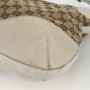 GUCCI GG Canvas Horsebit Shoulder Bag Beige Gold Auth 174565-9