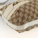 GUCCI GG Canvas Horsebit Shoulder Bag Beige Gold Auth 174565-14