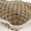 GUCCI GG Canvas Horsebit Shoulder Bag Beige Gold Auth 174565-15