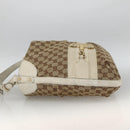 GUCCI GG Canvas Horsebit Shoulder Bag Beige Gold Auth 174565-3