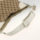 GUCCI GG Canvas Horsebit Shoulder Bag Beige Gold Auth 174565-7