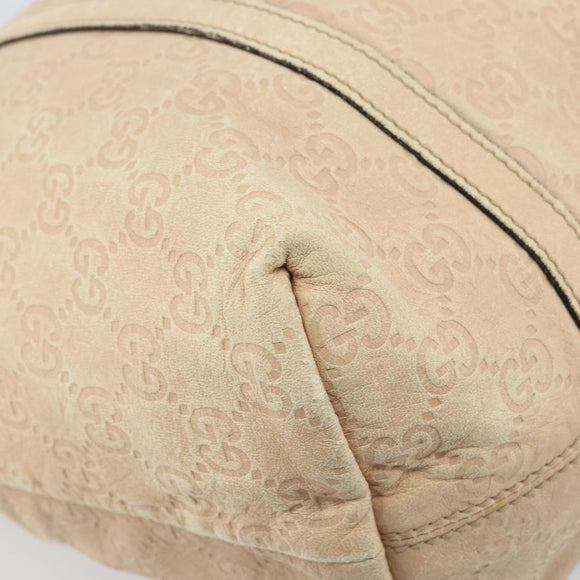 GUCCI GG Canvas Guccissima Tote Bag Leather Beige Gold Auth 174566